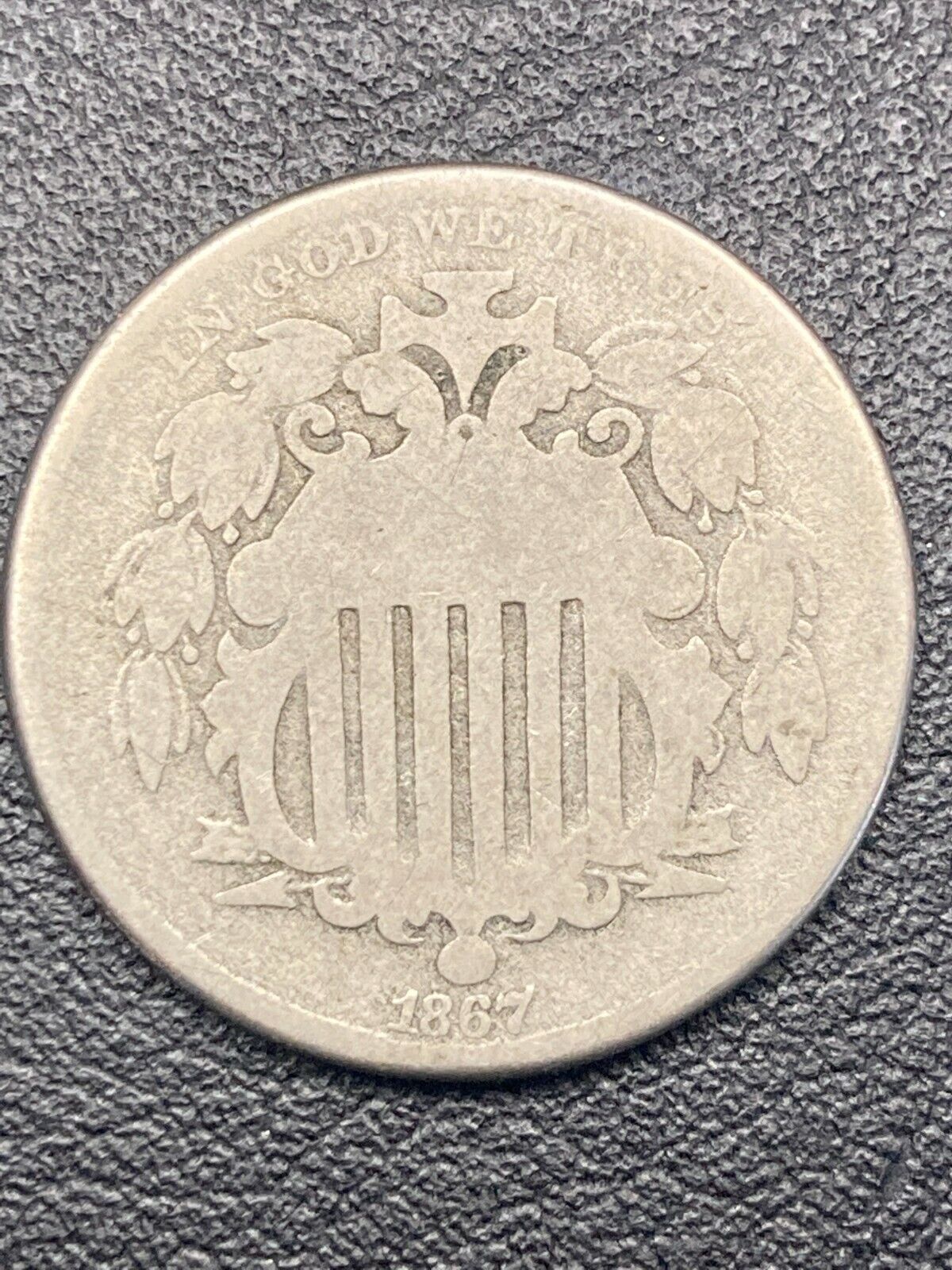 1867 5c Shield Nickel Nice Type Coin