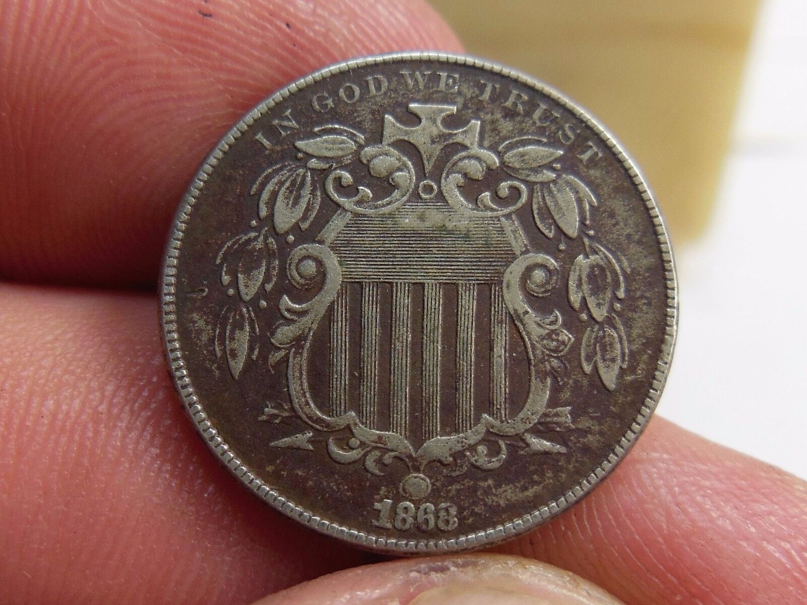 1868 Shield Nickel, Fs-905, Nice Grade, Completely Original