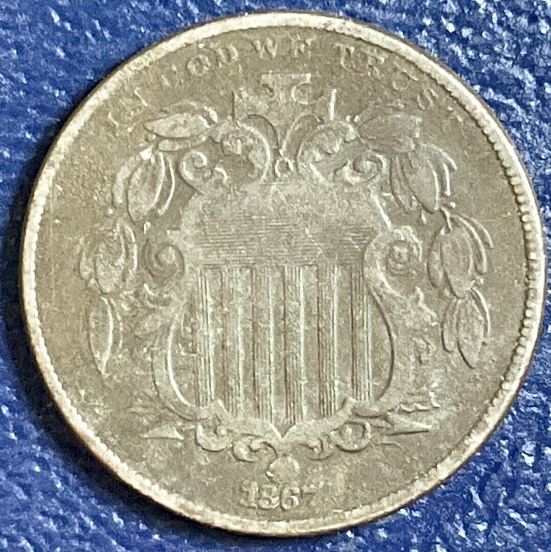 1867 Shield Nickel Very Nice Solid Coin #c183